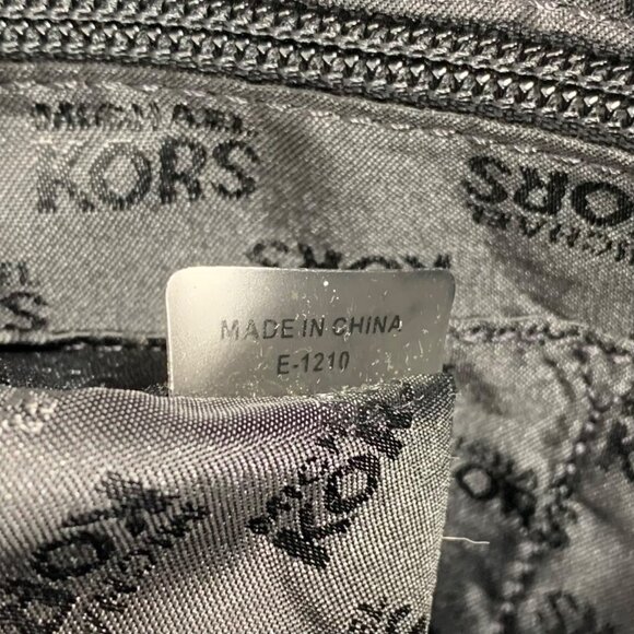 Michael Kors Black Canvas/Leather Gansevoort Shoulder Handbag + Gold Hardware - Picture 8 of 16